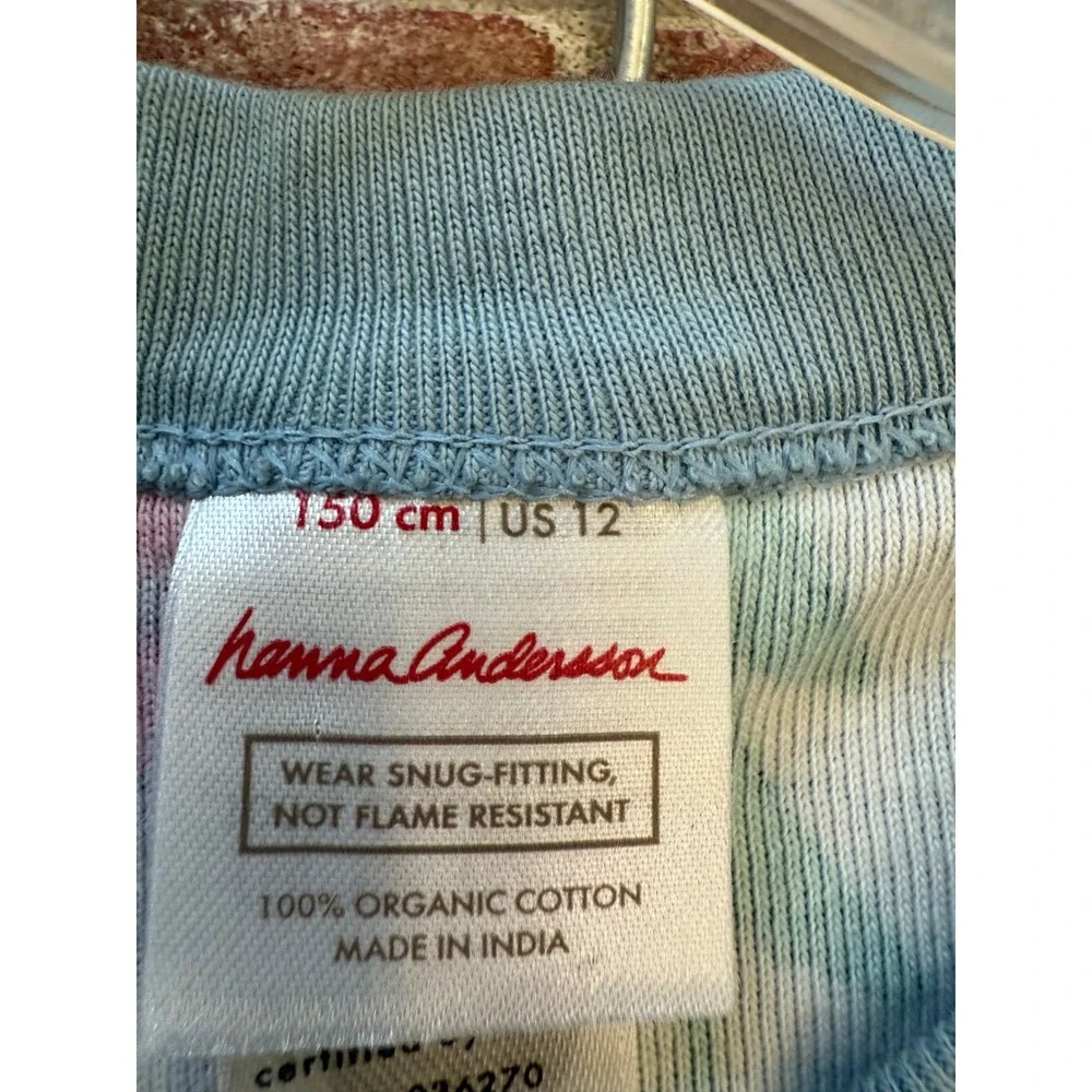 Hanna Andersson Kids Pajamas Organic Gnome Trees Blue‎ Size 12 Christmas PJ